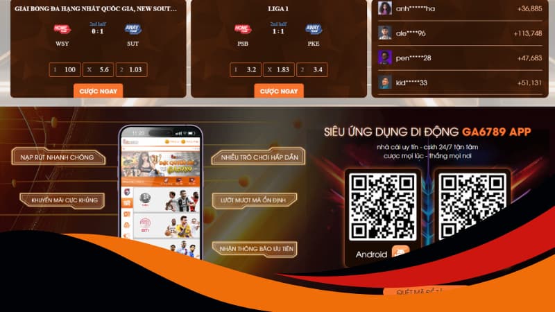 Những quyền lợi nhận được khi tải app GA6789